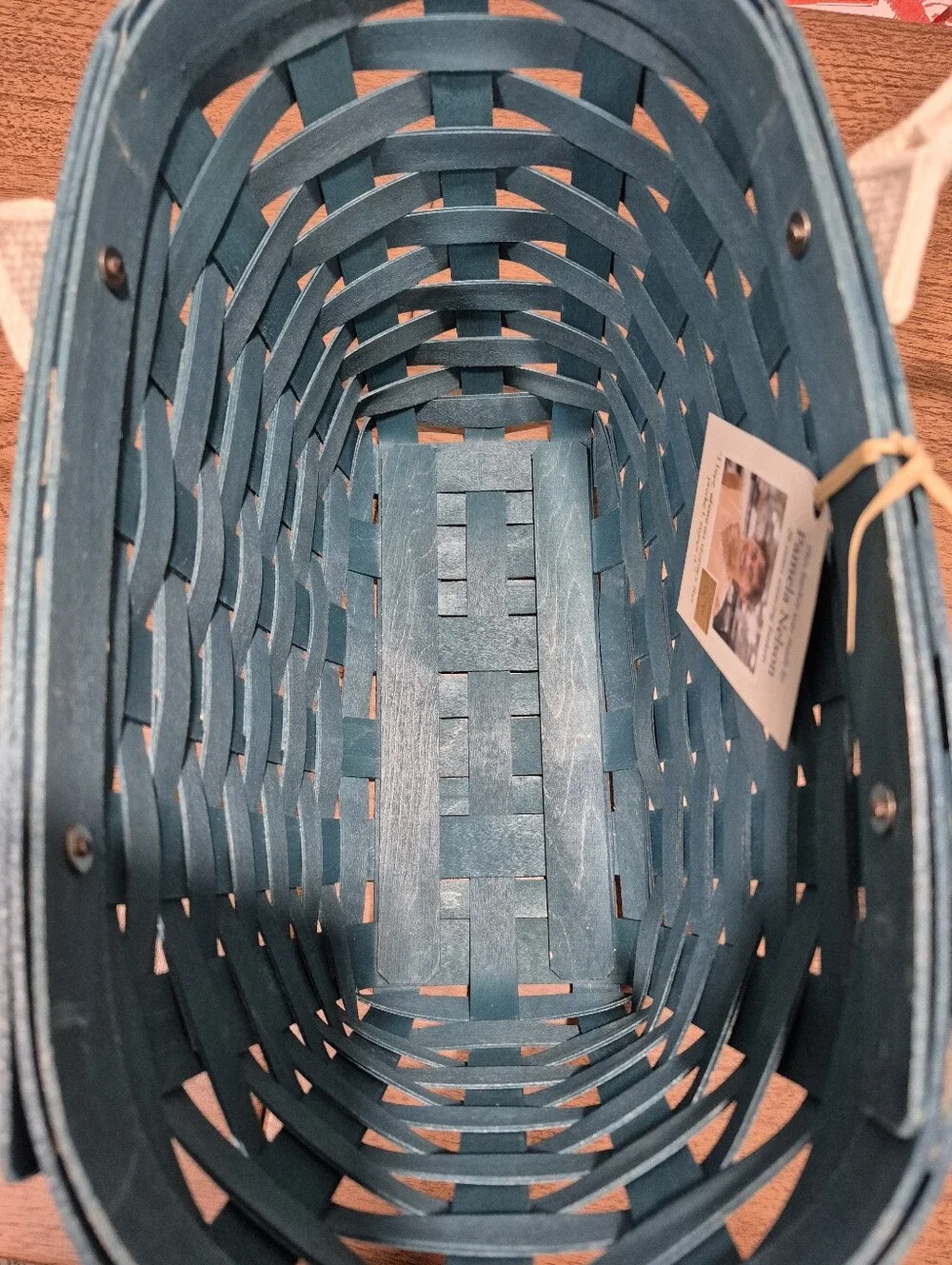 RARE! NWT Longaberger Tote Basket With Canvas Handles
